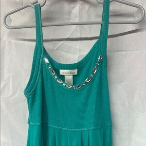 Limited Too Turquoise Gem-Embellished Tank Dress